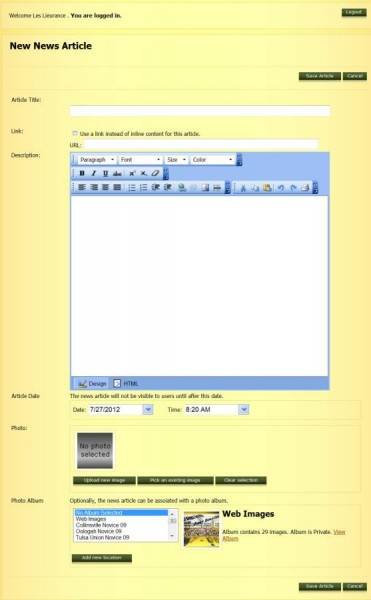 Add News Article for Wrestling Site Add News Article for Wrestling Site