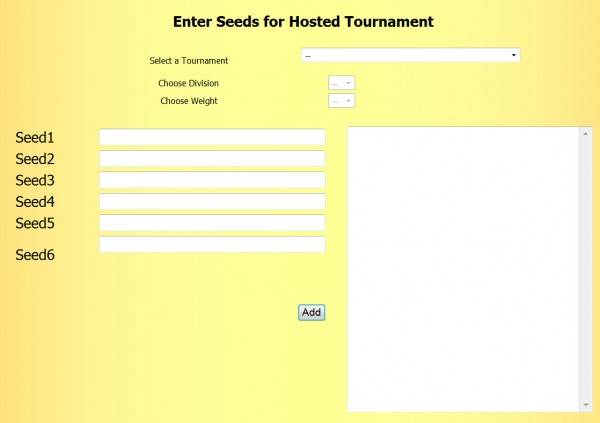 Enter Seeds for a Wrestling Tournament