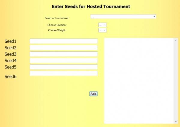 Enter Seeds for a Wrestling Tournament Enter Seeds for a Wrestling Tournament