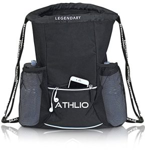 Fits workout equipment, clothes, towel, shoe, and any size laptop / school books.