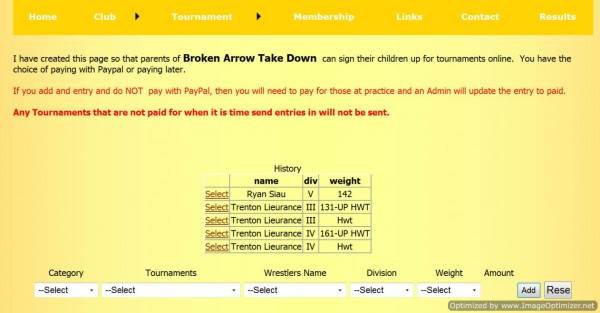 Pay for Wrestling Tournaments Online
